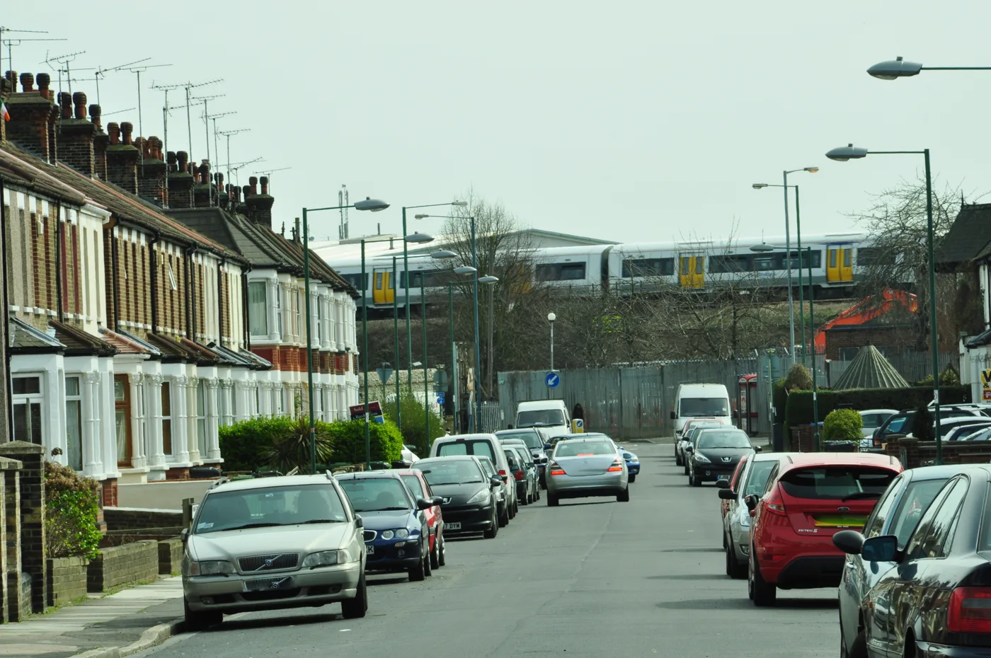Priory Road, Dartford, looking south towards the railway.