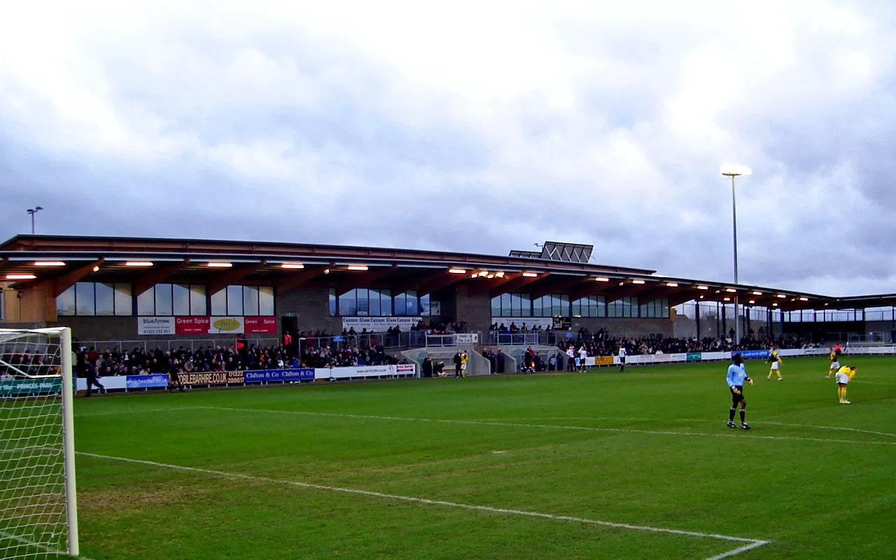 The South Stand at Princes Park, Dartford FC's council-owned ground